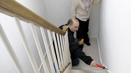 An air flow detector is used in the stairwell.