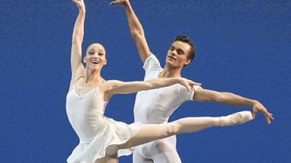 New York City Ballet dancers Ashley Bouder and Taylor Stanley perform George Balanchine's "Square Dance."