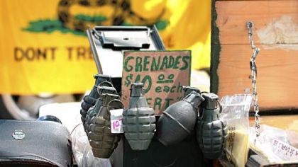 Grenades for sale at flea market,inert, of course!