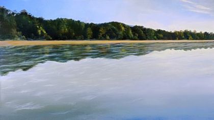"Summer Morning, Allegheny River" (2010-11) is one of six paintings in an exhibit by Patrick Ruane at the Westmoreland Museum of American Art.