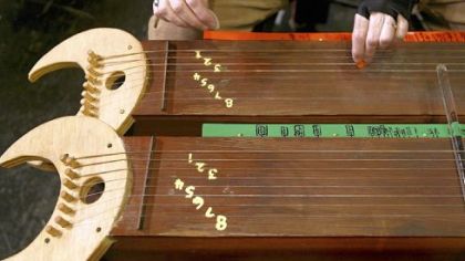 Surrogate Kithara from the Harry Partch instrument collection.