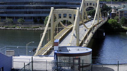 The view of Pittsburgh's North Shore from the deck.