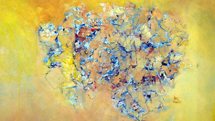 A painting by Jack White in Robert Hill's Trimont condo.