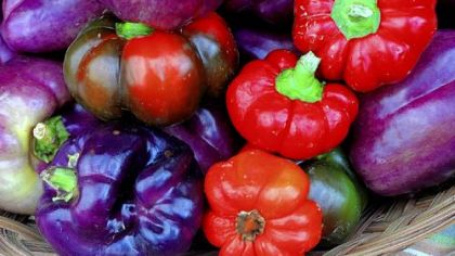 Peppers are displayed at the FARMERS@FIREHOUSE, Penn Avenue in the Strip District.