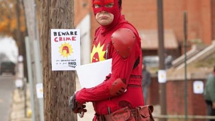 Rainn Wilson fights crime as the Crimson Bolt in "Super."