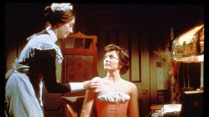 From lelft, Jean Marsh as Rose and Leslie Anne Down as Georgian Worsley in the original "Upstairs Downstairs."