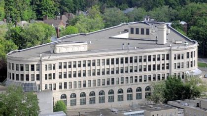 Pittsburgh's former Schenley High School, seen from the top of Pitt's Cathedral of Learning. The school will close at the end of the school year.