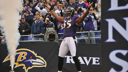 Ravens linebacker Terrell Suggs had 11 sacks this season.