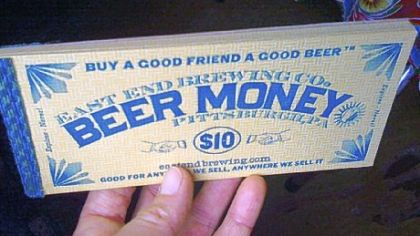 For $1,000 now, you, too, can get 50 $10 and 25 $20 vouchers for brew and stuff from East End Brewing Co.