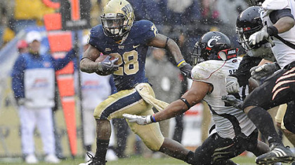 Running back Dion Lewis rushed for 2,860 yards and 30 touchdowns in two seasons at Pitt.