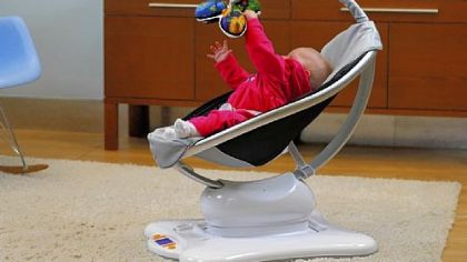 The mamaRoo from 4Moms soothes babies by imitating a mother's movements. The five mothers behind 4Moms came up with the idea because they didn't like vibrating bouncy seats.