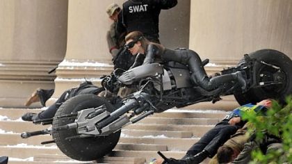Catwoman barrels out of Mellon Institute.