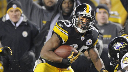 Steelers saftey Ryan Clark intercepts a ball in the third quarter of Saturday's game at Heinz Field.