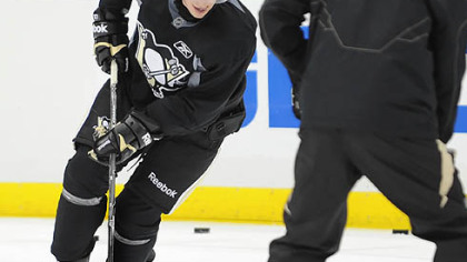 Penguins Sidney Crosby practices Tuesday at Consol Energy Center. He has not played since Jan. 5 due to a concussion.
