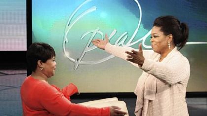 Family ties: Oprah Winfrey and her long-lost half-sister sister Patricia on Jan. 19.