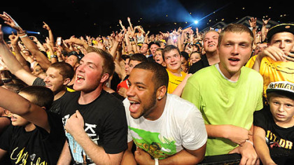 A sold-out crowd packed the Trib Amphitheater for the Wiz Khalifa concert.