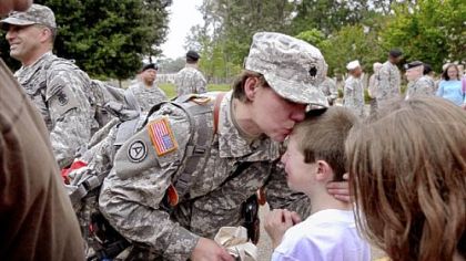 Chris Cieslak says goodbye to son Johnny.