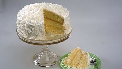 Coconut Cake with Lemon Curd and Marshmallow Frosting