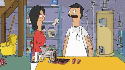 Characters Bob and Linda in Sunday's premiere episode of Fox's "Bob's Burgers."