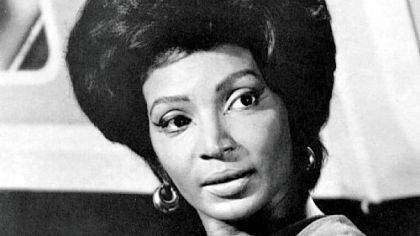 Nichelle Nichols during filming of the original "Star Trek" series.