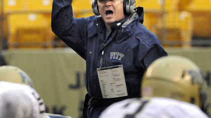 Pitt head coach Todd Graham yells during the Blue-Gold game at Heinz Field Saturday.
