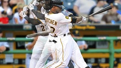Andrew McCutchen uses his compact swing to make contact Sunday at PNC Park.