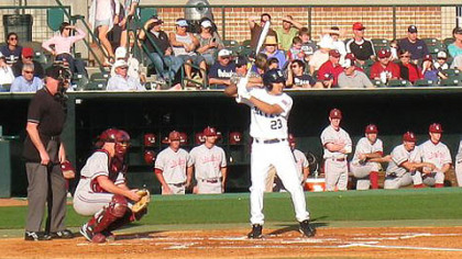 Anthony Rendon steps to the plate Friday for his first at-bat vs. Stanford.