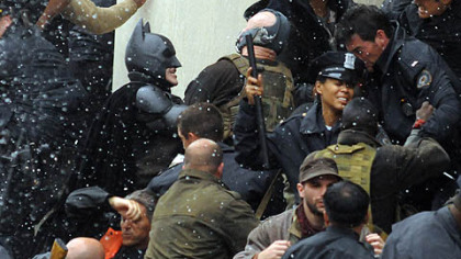A fight scene between Batman and Bane filmed in Oakland.