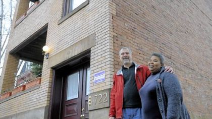 Greg Mucha, left, and Ronell Guy own and manage properties on Brighton Place in California-Kirkbride. She advocates for Section 8 tenants, he advocates for more market-rate investment.