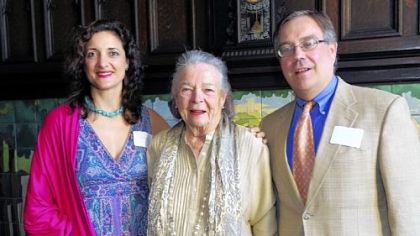 Kelley Denny (left) and John Denny with Elsie Hillman.
