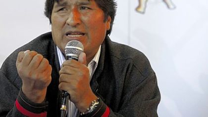 Bolivia's President Evo Morales Ayma at the World People's Conference on Climate Change and the Rights of Mother Earth in Bolivia last year.