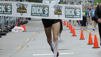 The men's marathon winner was Jeffrey Eggleston with a time of 2:16:40.