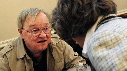 Carl Constantine Kosak, who writes under the pseudonym K.C. Constantine,  at the 16th annual Festival of Mystery in Oakmont.
