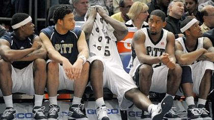 DeJuan Blair can't watch as the Panthers lose to West Virginia in the quarterfinals of the 2009 Big East tournament.