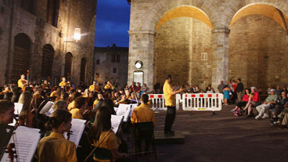 Pittsburgh Youth Symphony Orchestra conductor Lawrence Loh rehearses his ensemble at Montecatini Terme in Italy.
