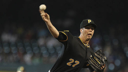 The Pirates' Jeff Karstens pitches against the Astros at Minute Maid Park in Houston Tuesday.
