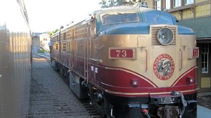 The Napa Valley Wine Train leaves from downtown Napa for lunch and dinner rides up Napa Valley to St. Helena and back.