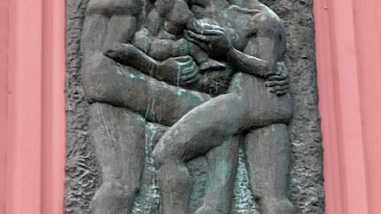 This bronze relief, created in 1975 by the late African-American artist Selma Burke and titled "Together," will be reinstalled in an outdoor courtyard of the Kaufmann Center.