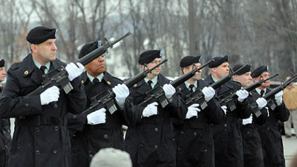The 316th ESC Rifle Team took part in the 21-gun salute at a memorial to remember those killed in a 1991 SCUD missile attack.