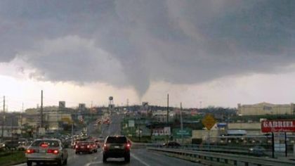 Christian Hunter of Monroeville was driving home from work along Route 30 in Hempfield when he took this photo of the funnel cloud moving toward him.