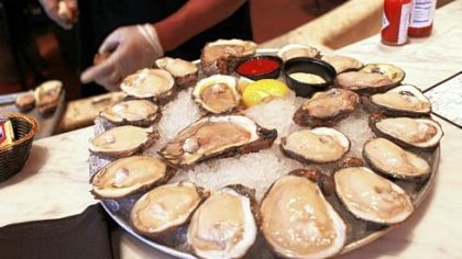 Louisiana oysters are a specialty at the Bourbon House restaurant.