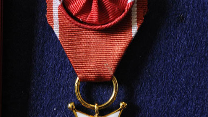 The Officer's Cross of the Order of Polonia Restituta -- the highest honor bestowed by the Polish government -- awarded to Jerzy Einhorn last year.