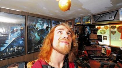 Steve Petrick, 22, of Brighton Heights, "lives" Harry Potter. He has a "snitch" hanging from his ceiling.