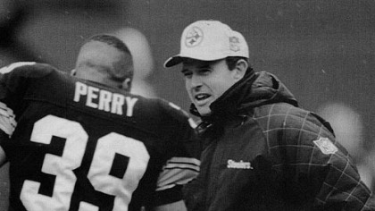 Former Steelers Dom Capers and defensive back Darren Perry. Both are currently coaches with the Packers.