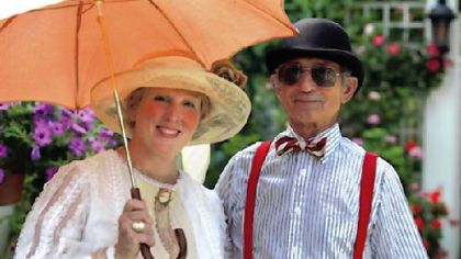 Jennifer and Jim Guercio dress in Victorian clothes to match their garden on GardenWalk Buffalo.