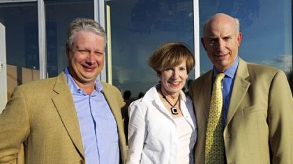 Tom Hunley, left, with Joann and Bill Mehaffey.