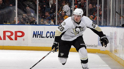 Penguins forward Eric Tangradi made his Stanley Cup playoff debut Wednesday.