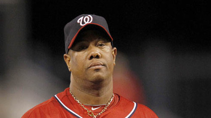 Nationals pitcher Livan Hernandez after giving up a double to the Pirates' Garrett Jones during the first inning of Saturday's game at PNC Park.