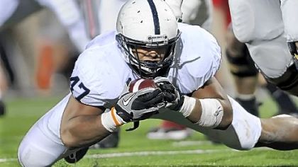Jordan Hill makes a key fumble recovery in the third quarter against Ohio State.