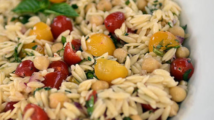 Orzo Salad with Grape Tomatoes.